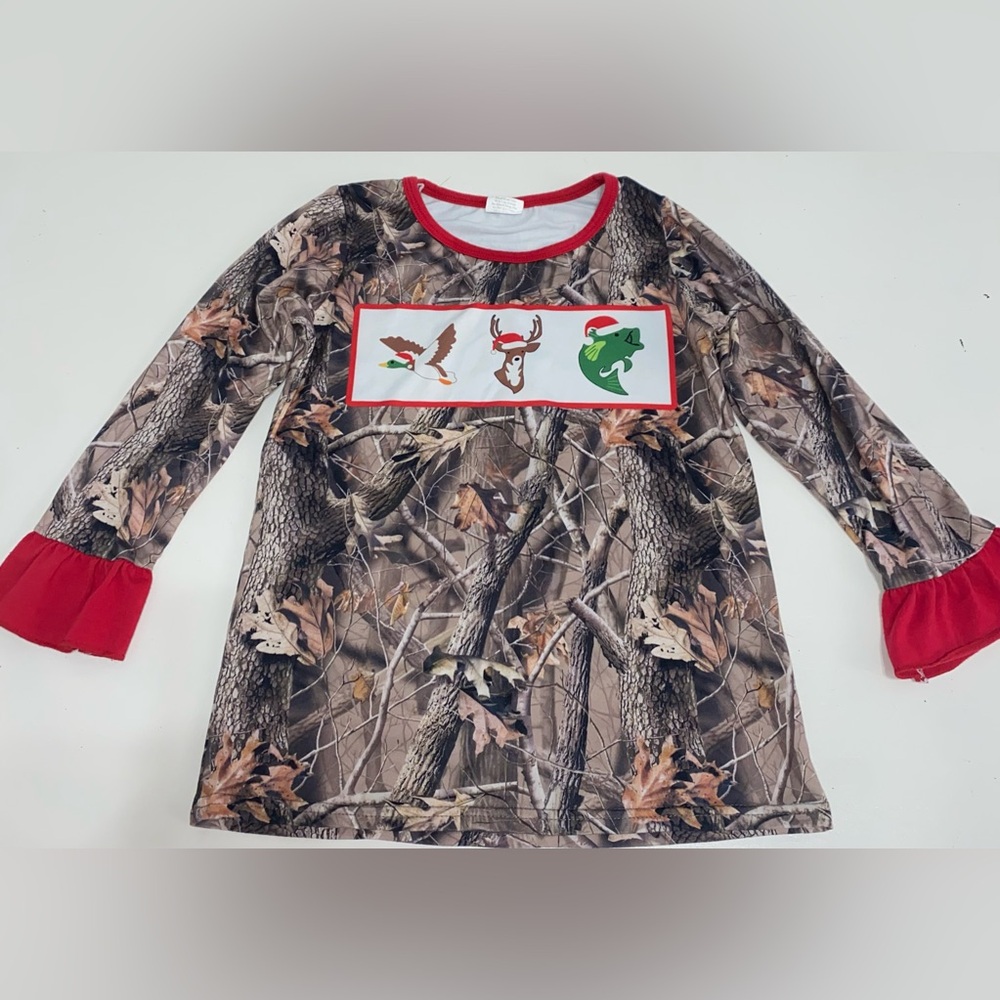 A Camouflage Christmas Long Sleeve Pajama Set